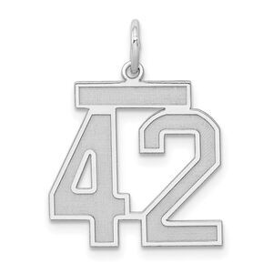 Sterling Silver, Jersey Collection, Medium Number 42 Pendant